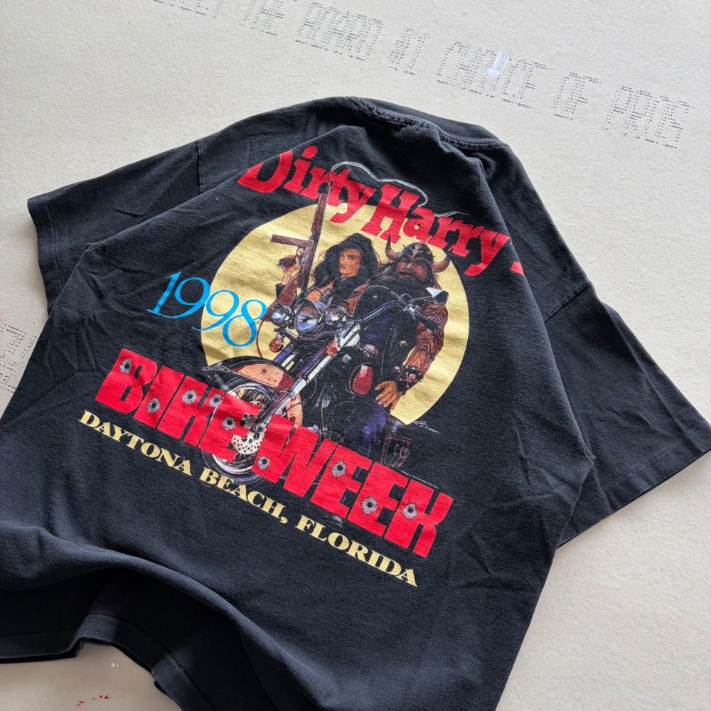 Vintage 90s Dirty Harrys 1998 Bike Week Daytona Beach T-shirt